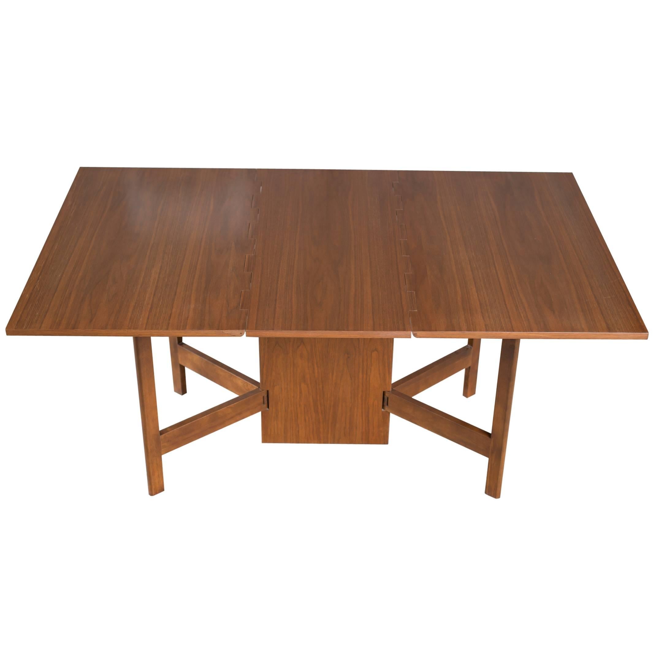 Vintage George Nelson Walnut Gateleg Dining Table for Herman Miller For Sale