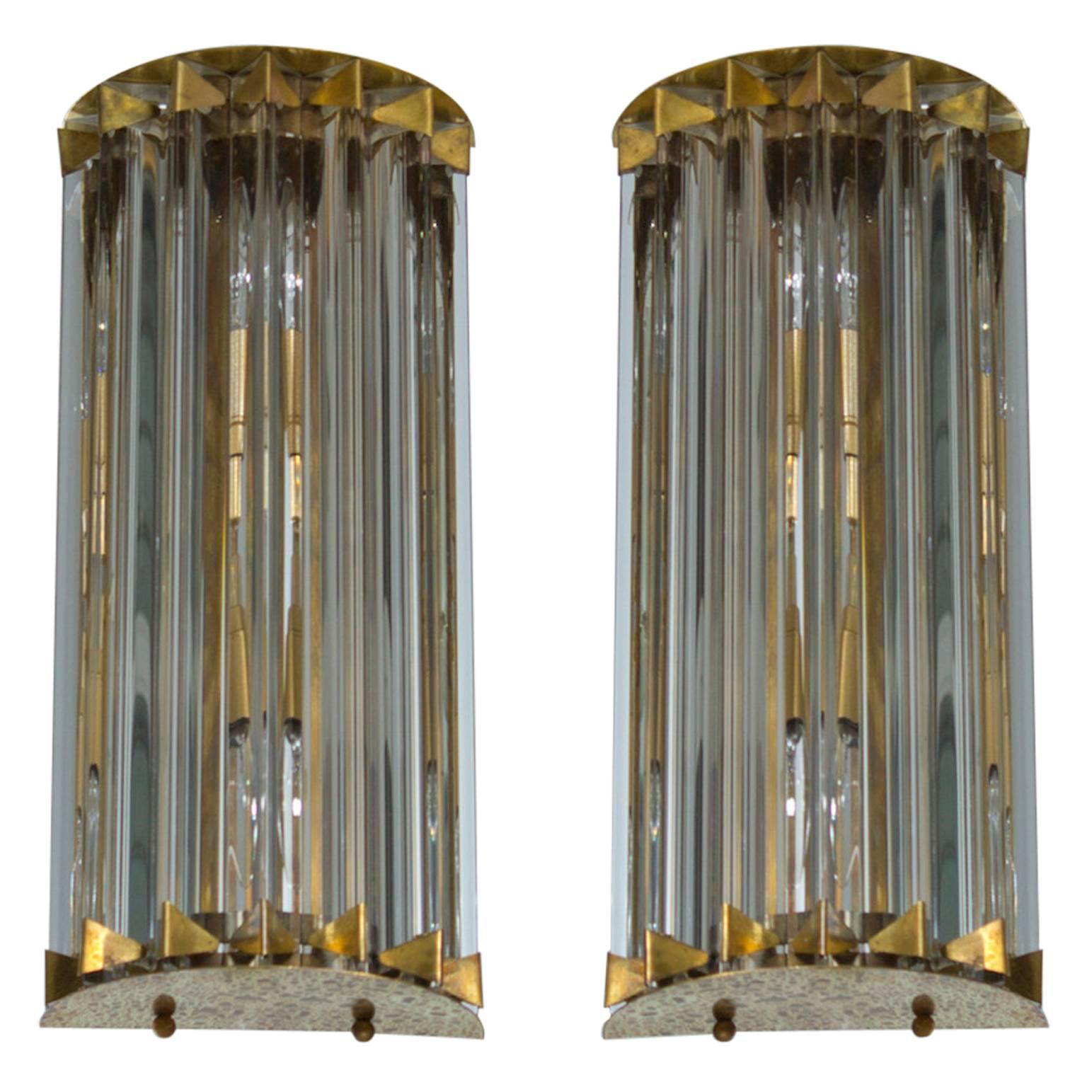 Pair of Italian Sconces in Murano Glass Attributed to Camer Glass 1960s, Italy