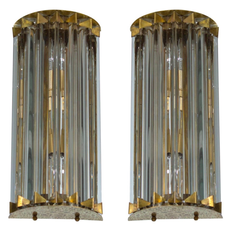 Pair of Italian Sconces in Murano Glass Attributed to Camer Glass 1960s, Italy For Sale