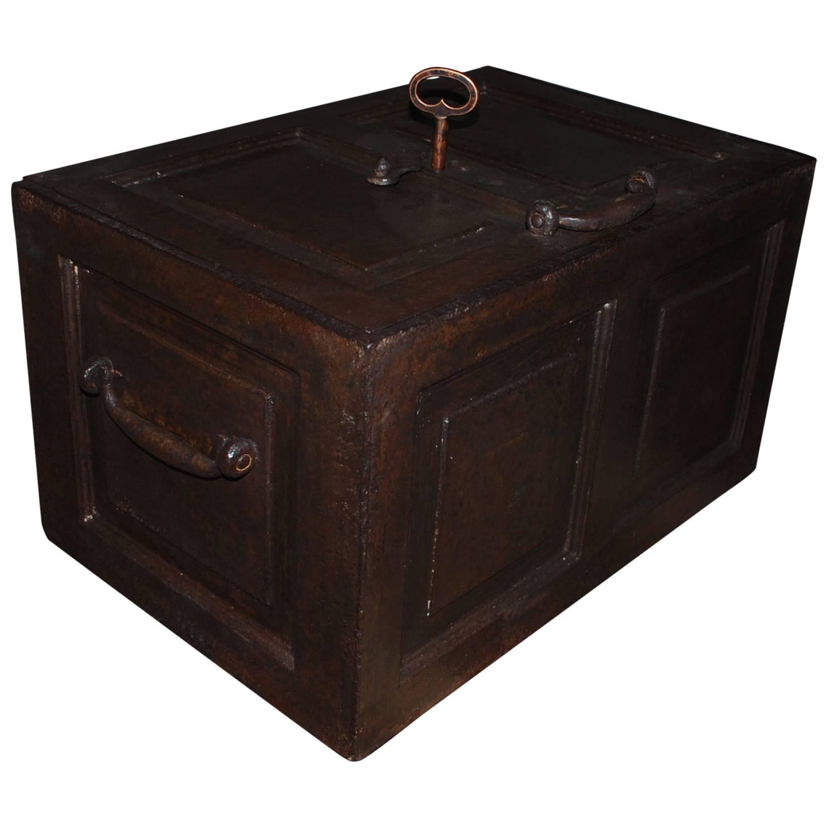 19th Century Cast Iron Strong Box, Safe