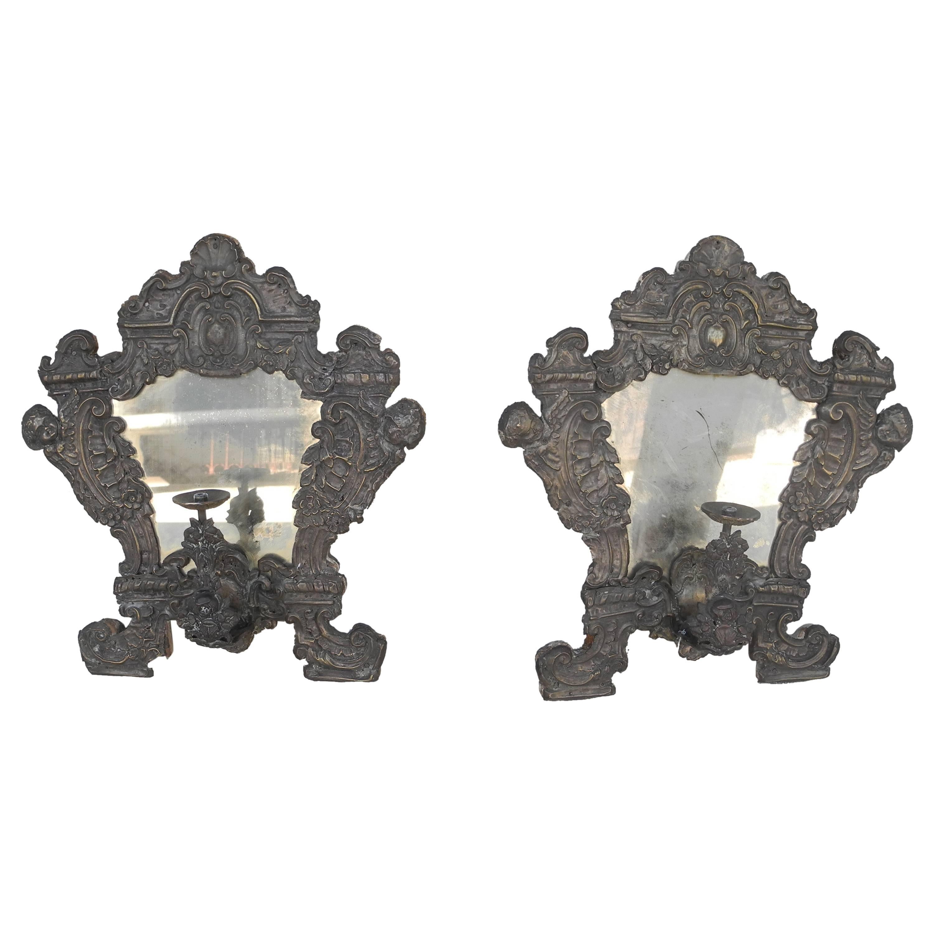 Antique 18th Century Mirrored Appliques For Sale