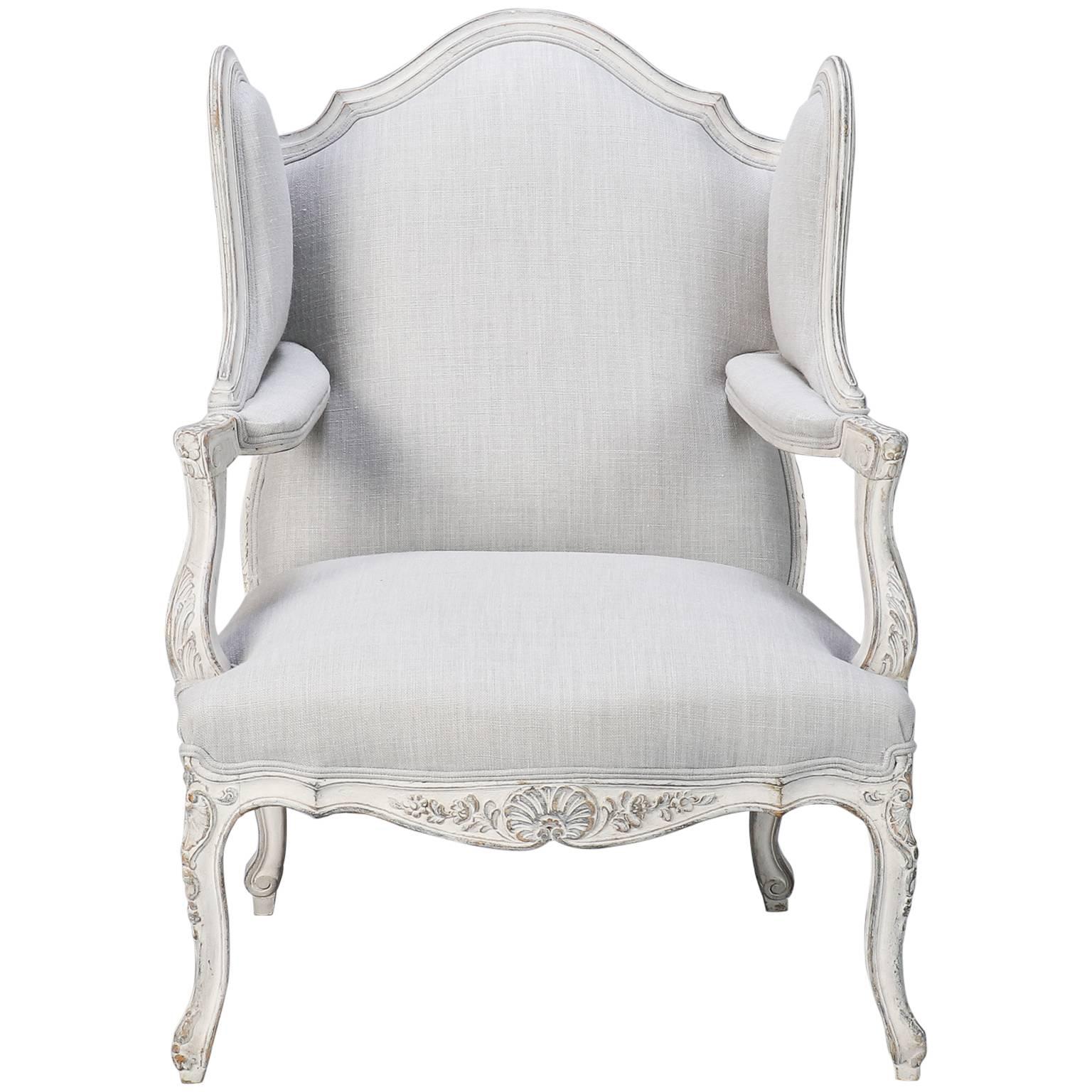 French Regency Style Painted Bergere