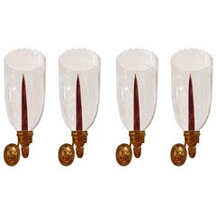 Set of Four Royal Brierley Crystal Wall Sconces