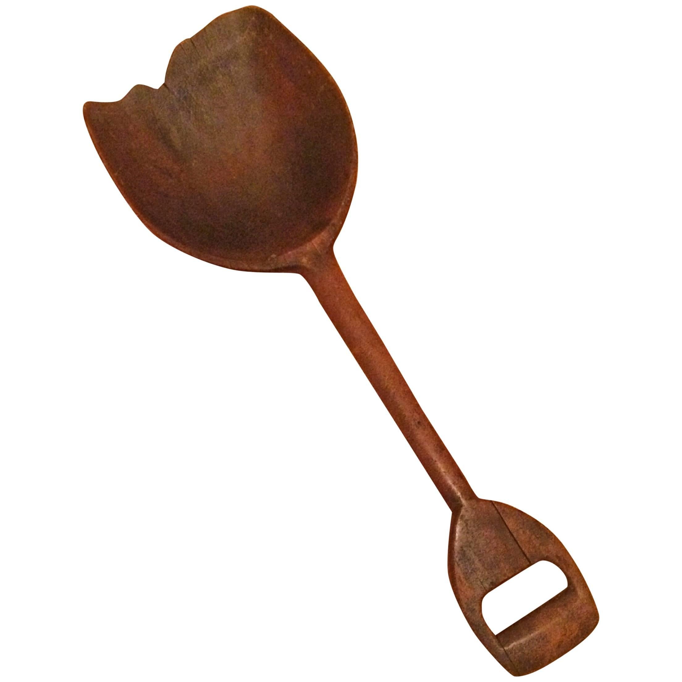 18th Century 'Treen' Grain Shovel with Custom Stand For Sale