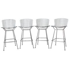 Set of Four Bertoia Bar Stools for Knoll 7