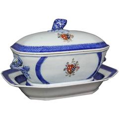 Chinese Armorial Export Soup Tureen and Underplate