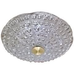 Orrefors Carl Fagerlund Swedish Glass Flush Light