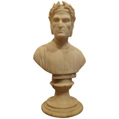 Dante Alighieri 19th Century Marble Sculpture