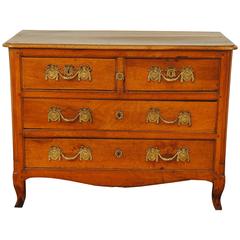 Transitional Louis XV/XVI Walnut Four-Drawer Commode, 18th Century