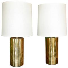 Italian Reggiani Brass Cylinder Light
