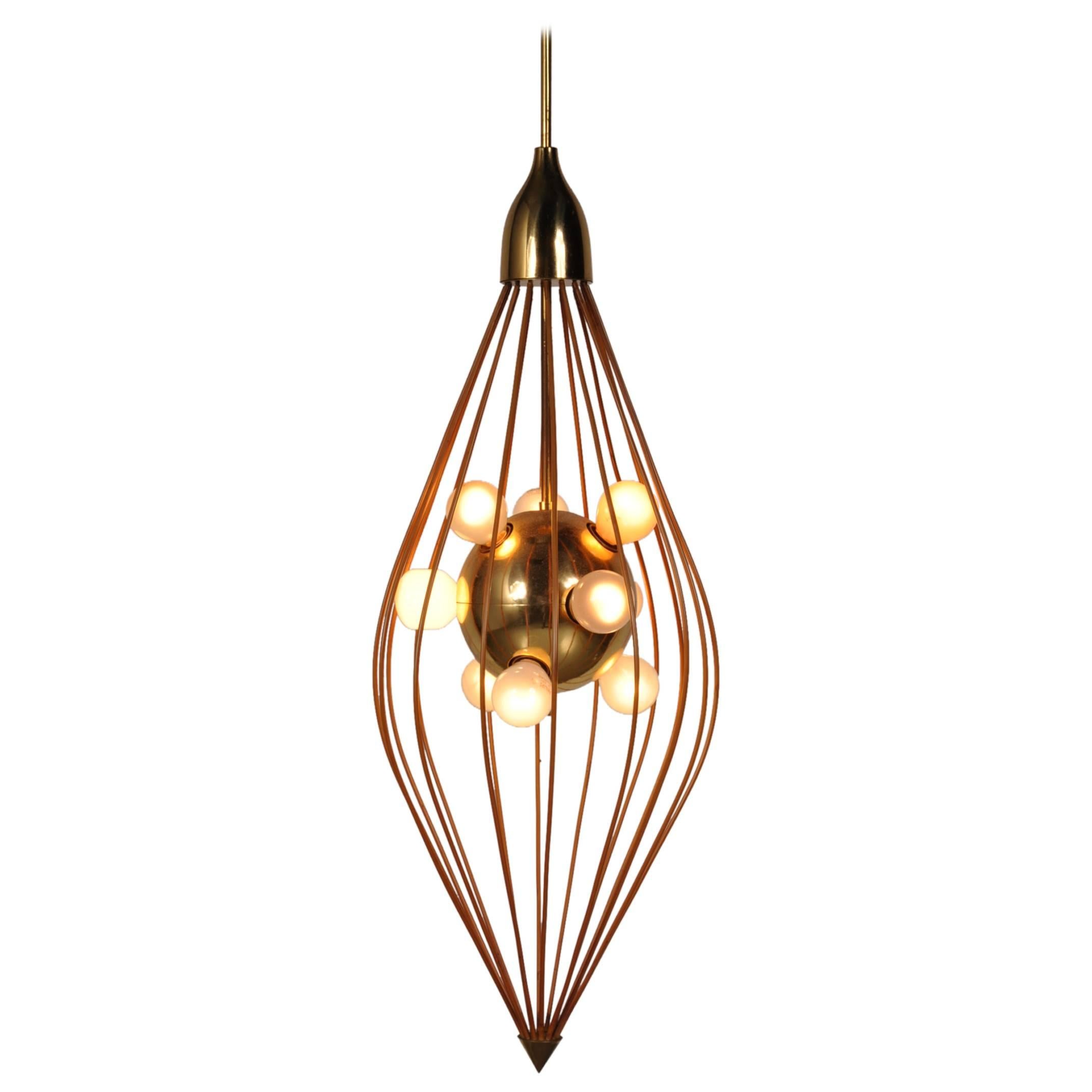Ceiling Lamp in the Style of Angelo Lelli, Arredoluce, circa 1950 For Sale