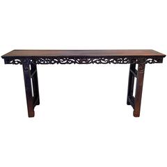 Antique Chinese Altar Table 19th Century Qing 8 FT Long Mahogany Wood 