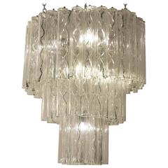 Large Three Tier Murano Chandelier Attributed to Vistosi, Italy, 1960s 10