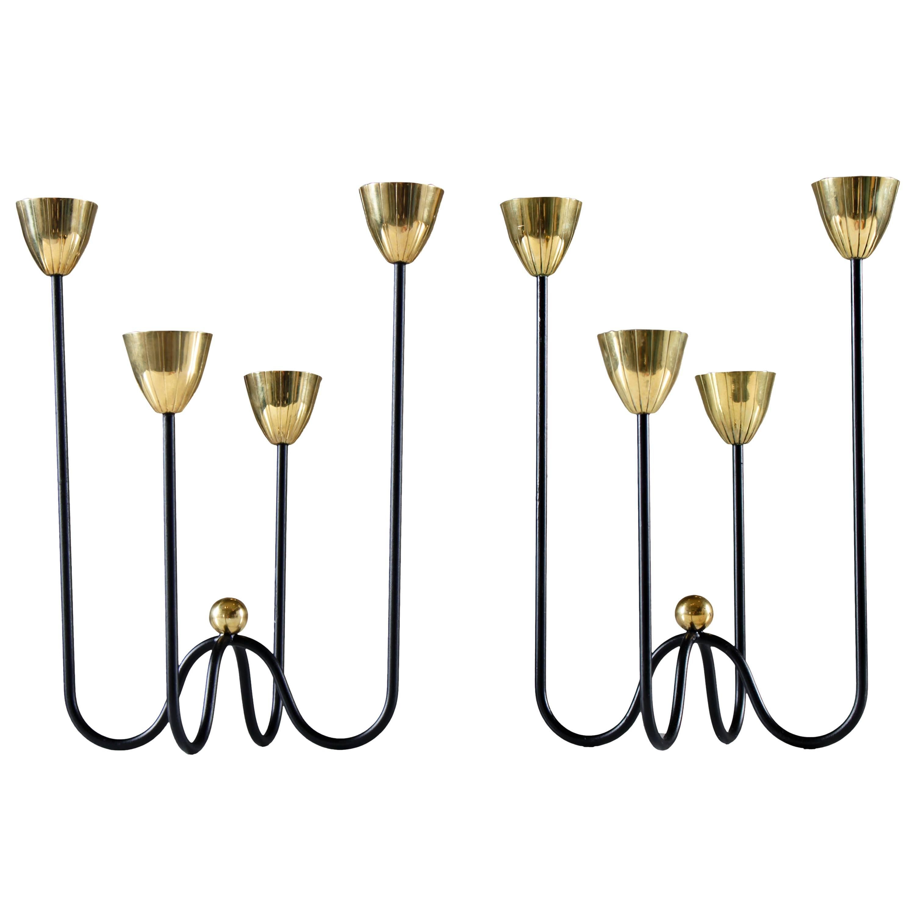 Pair of Candelabra by Gunnar Ander for Ystad Metall