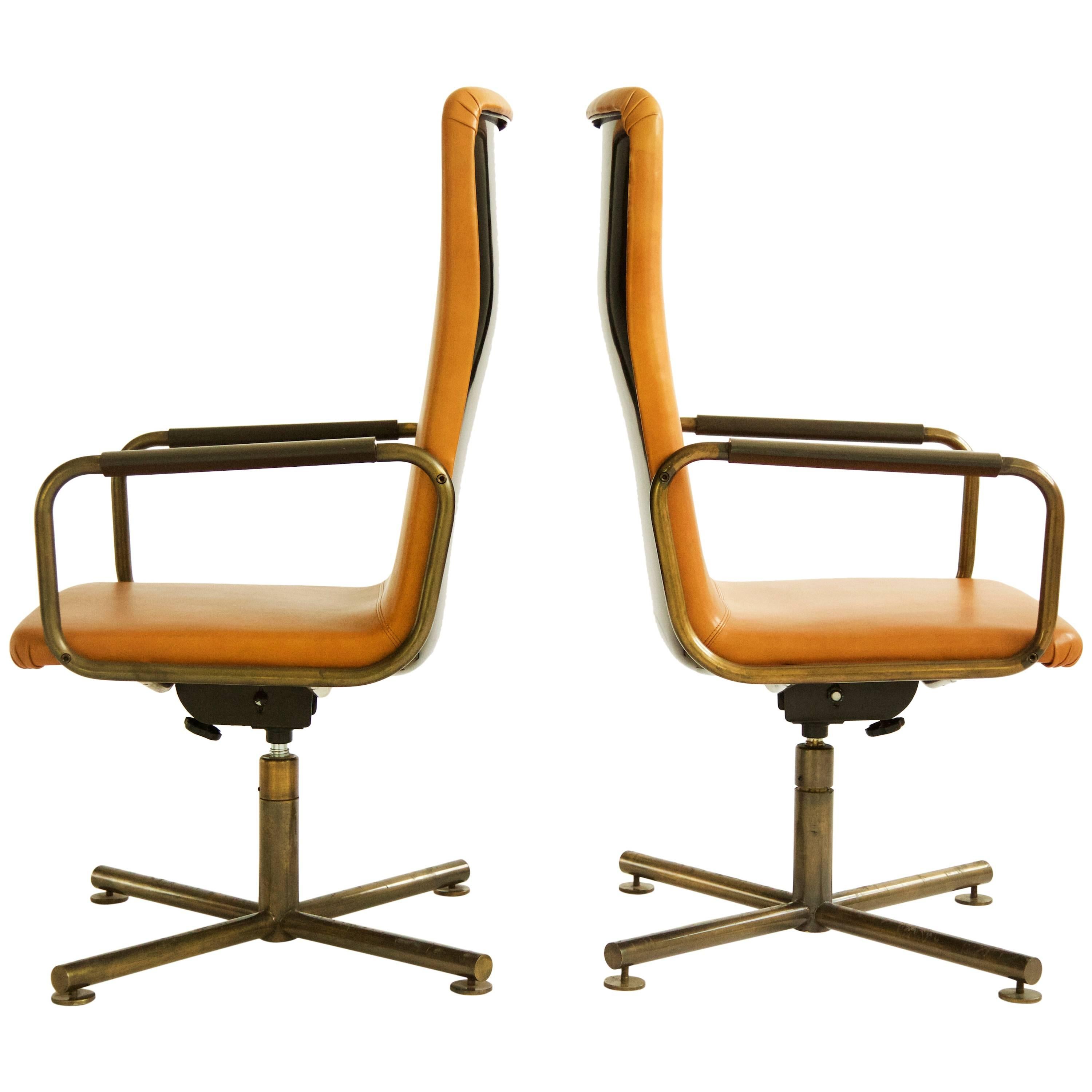 Pair of C&B Italia Custom High Back Armchairs For Sale