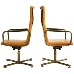 Pair of C&B Italia Custom High Back Armchairs 5