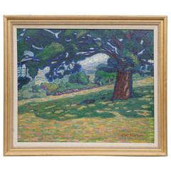 Post Impressionist Landscape Oil on Canvas, by E.W. Newton