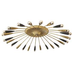 Massive 24-Arm Brass Chandelier, Italy 1960s
