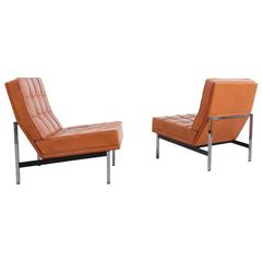 Florence Knoll Pair of Parallel Bar Lounge Chairs