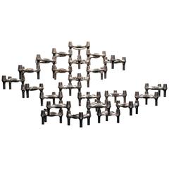 25 Piece Stacking Nagel Candleholders Modern Kinetic Sculpture 4