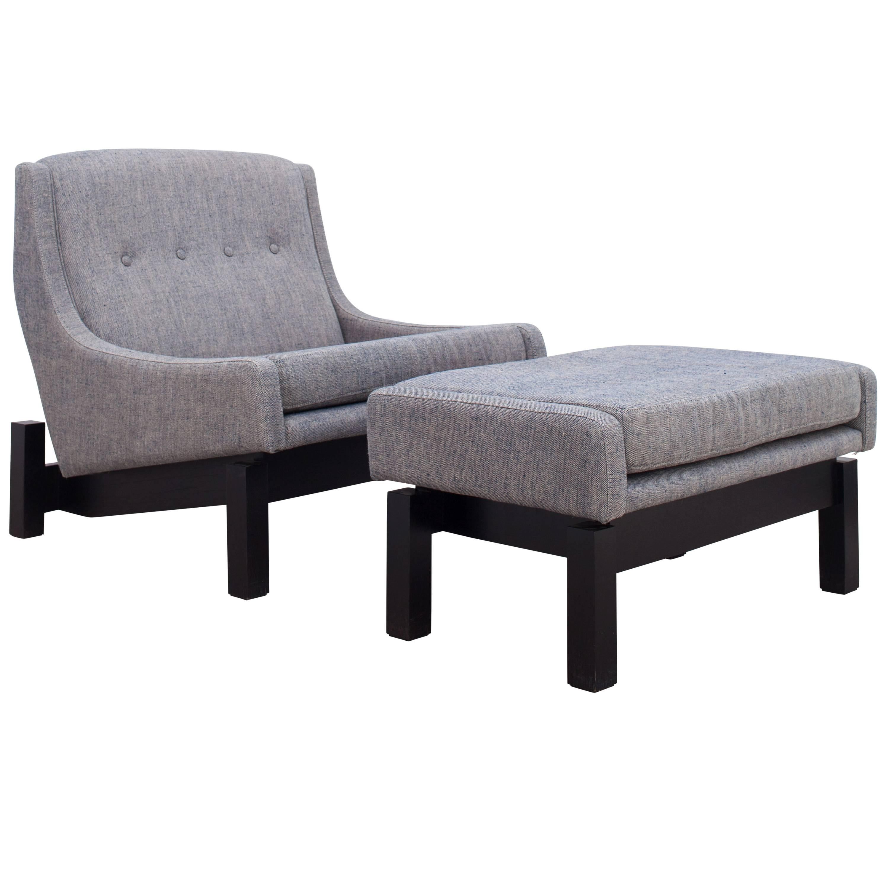 Sergio Rodrigues, Parati Lounge Chair and Ottoman, made to order For Sale