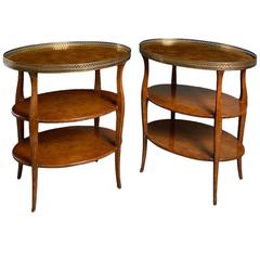 Pair of Early 20th Century Oval Etageres