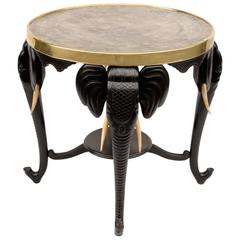 Elephant Indian Style Pedestal Table, circa 1960