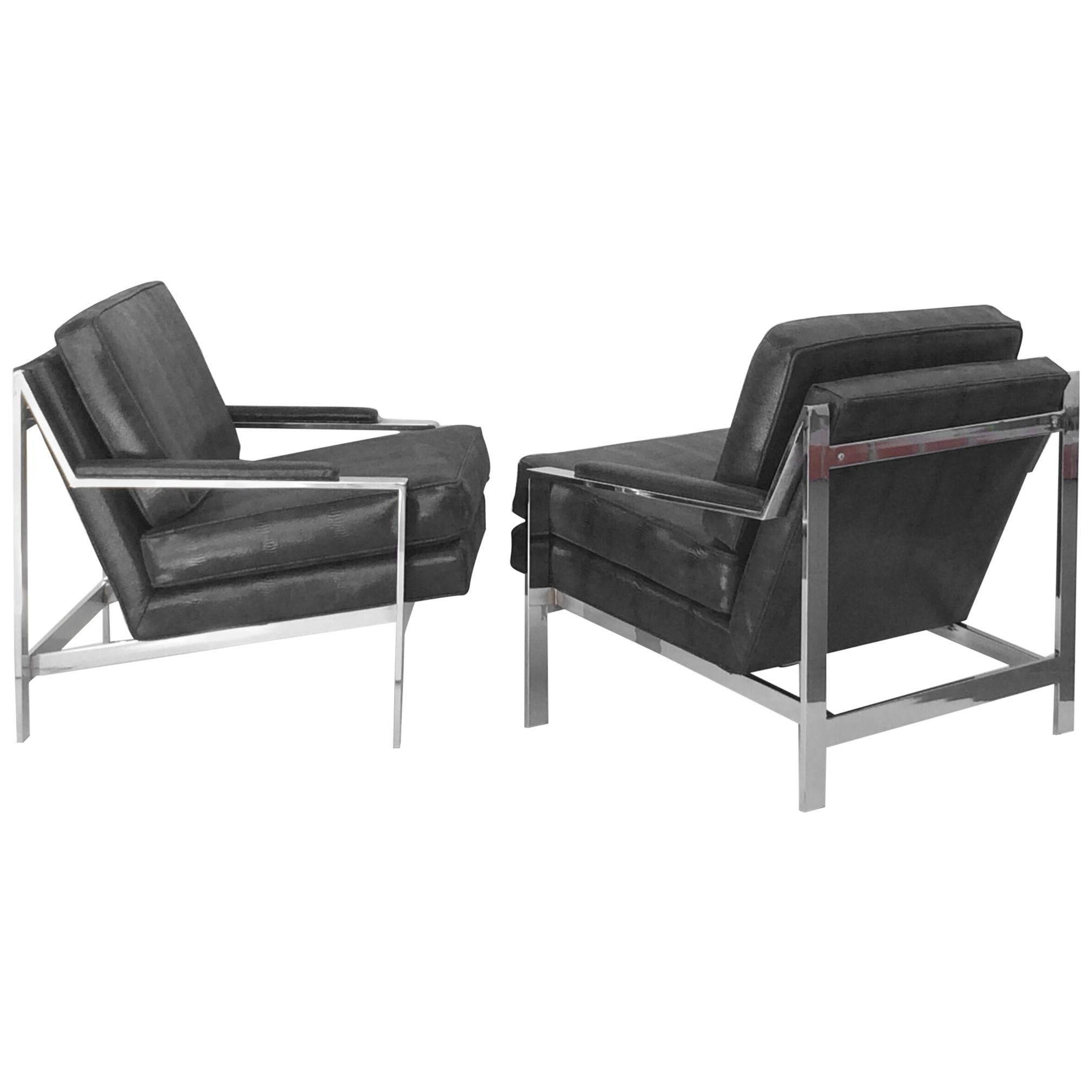 Sexy Pair of Lounge Chairs Designed by Cy Mann