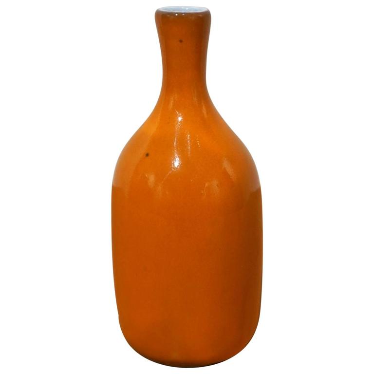 Orange Ceramic Vase by Jacques and Dani Ruelland at 1stdibs