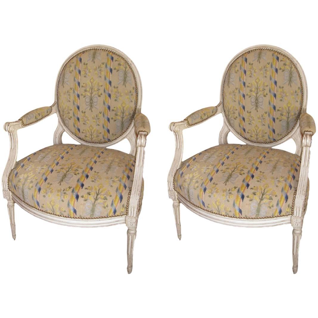 Pair of French Armchairs, Louis XVI