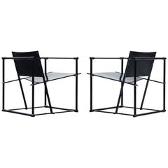 Set of Two Black Lounge Chairs for Pastoe