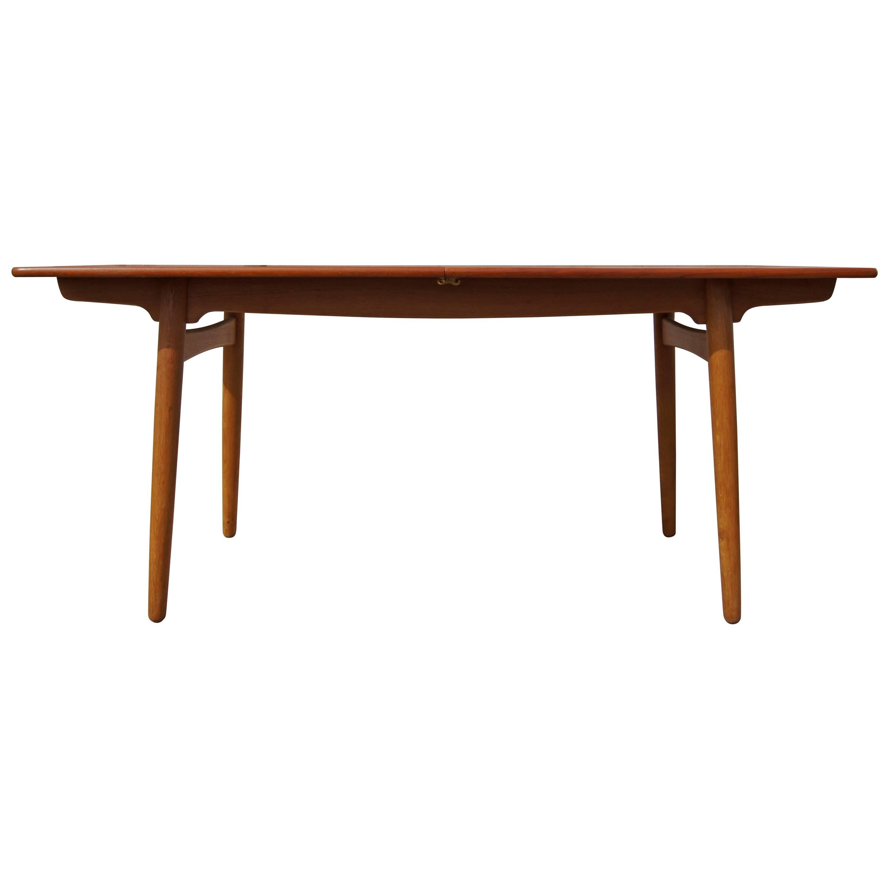 Teak and Oak Dining Table by Hans Wegner for Andreas Tuck