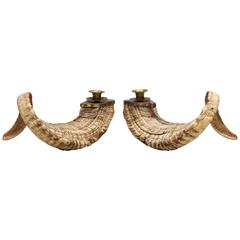 19th c. Set of Candleholders Made of Horns 1