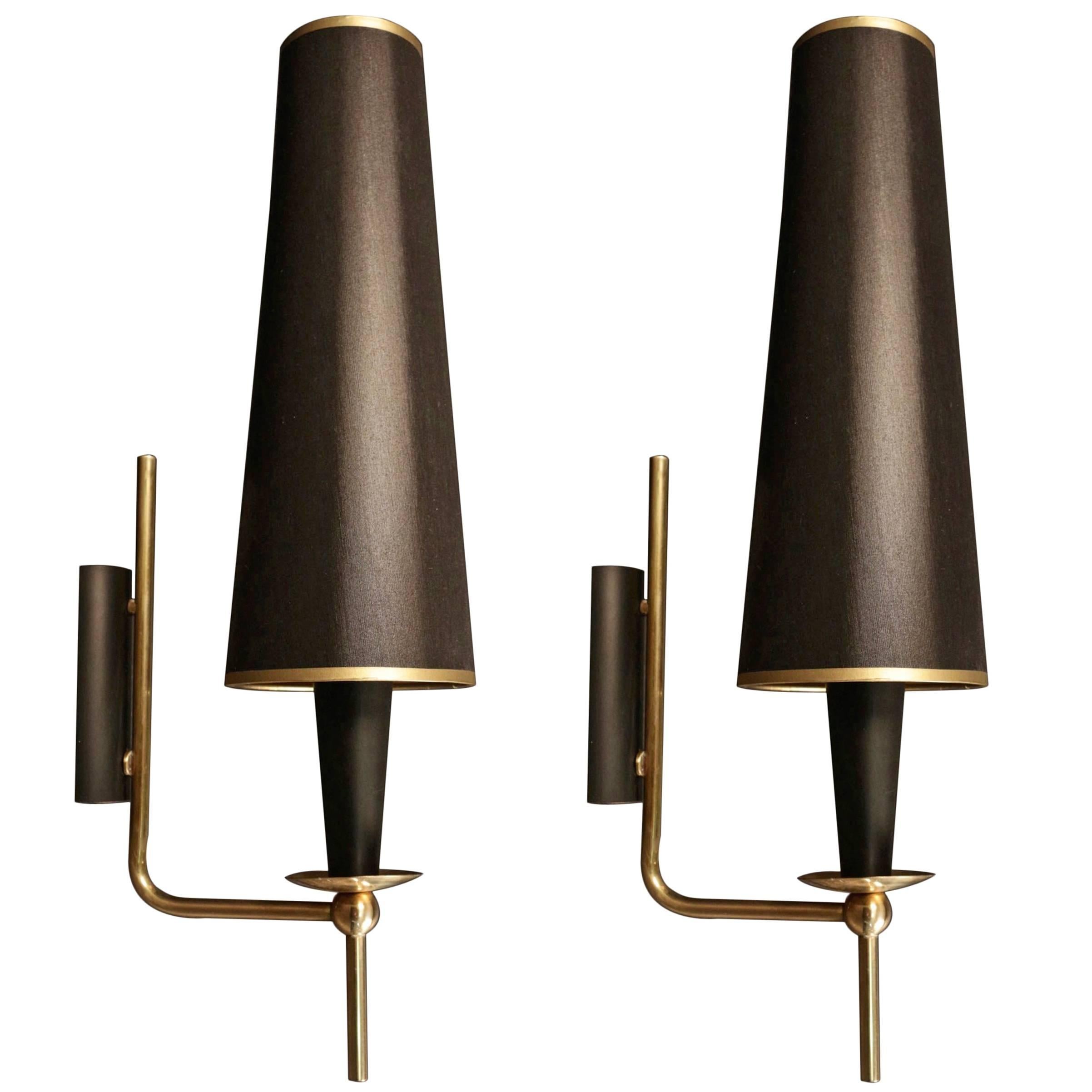 Pair of 1950s Sconces by Maison Arlus