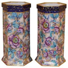 19th Century Pair of English Transferware Vases