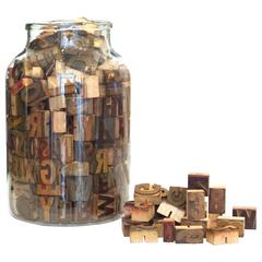 Antique Early 20th c. Austrian Pickel Jar and Wooden Type Letters
