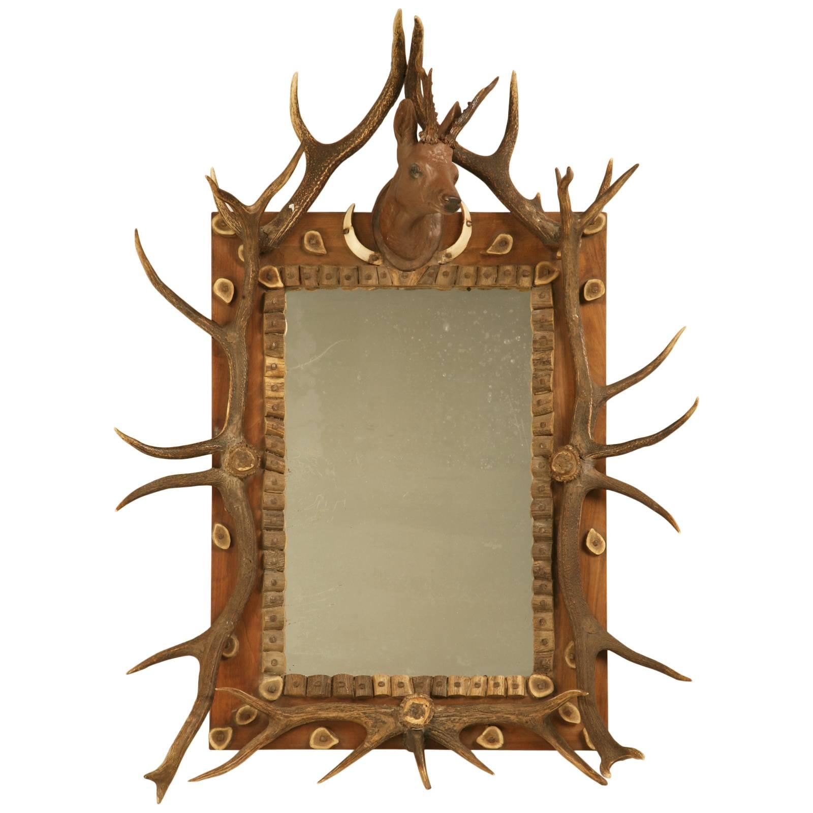 Antique Black Forest Mirror c1800's