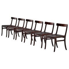 Ole Wanscher Rungstedlund chairs in Mahogany Denmark 1950