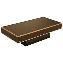 Mid-Century Modern French Faux Tortoise Coffee Table