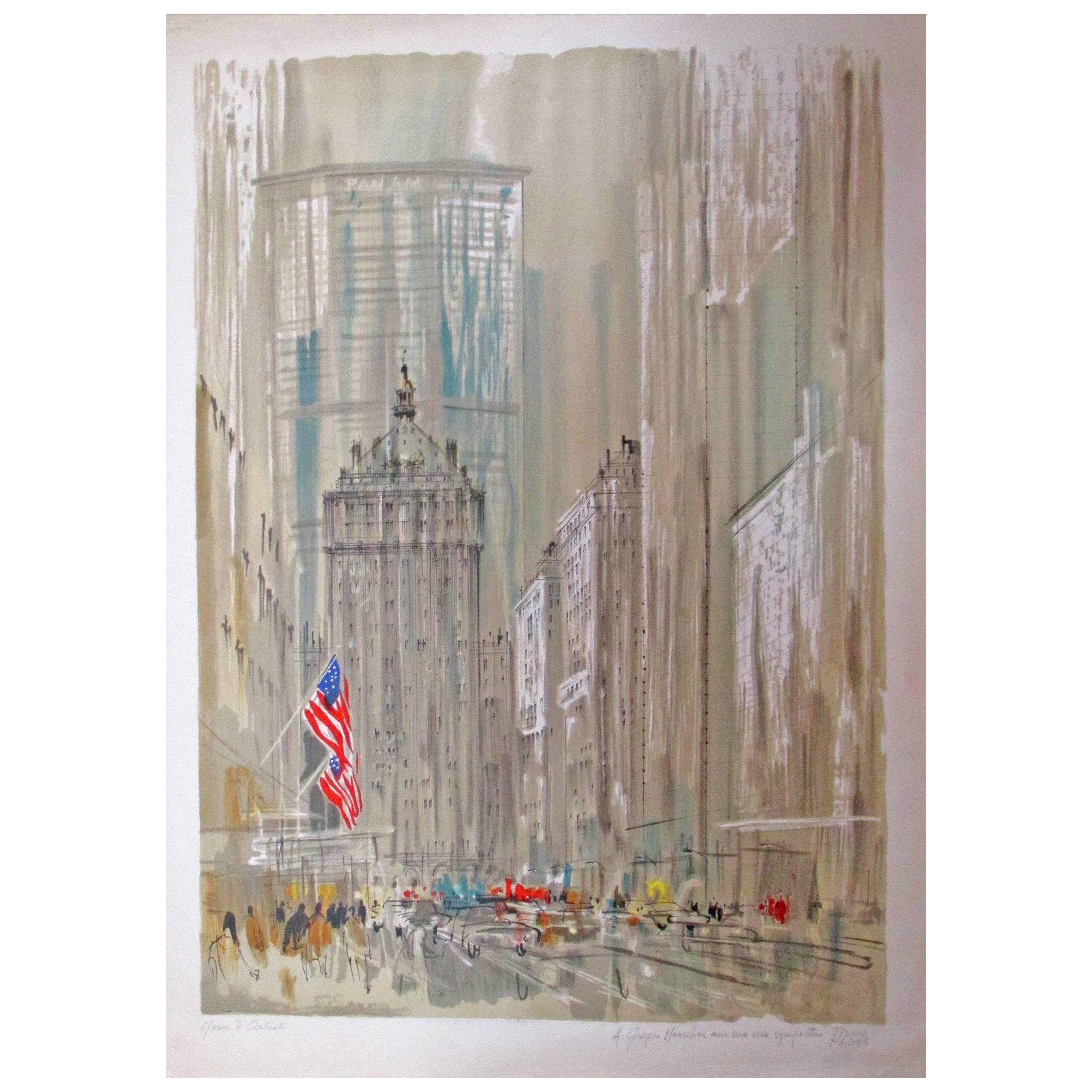 Pierre Pages, Artists Proof of Pan Am Serigraph, Inscribed and Signed For Sale