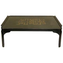 Large Square Chinese Art Deco Style Coffee Table, circa 1940s