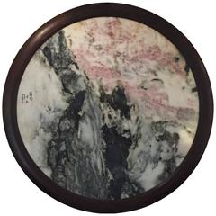 Extraordinary Natural Stone Painting "Friends Meet on Heavenly Perch" Masterwork