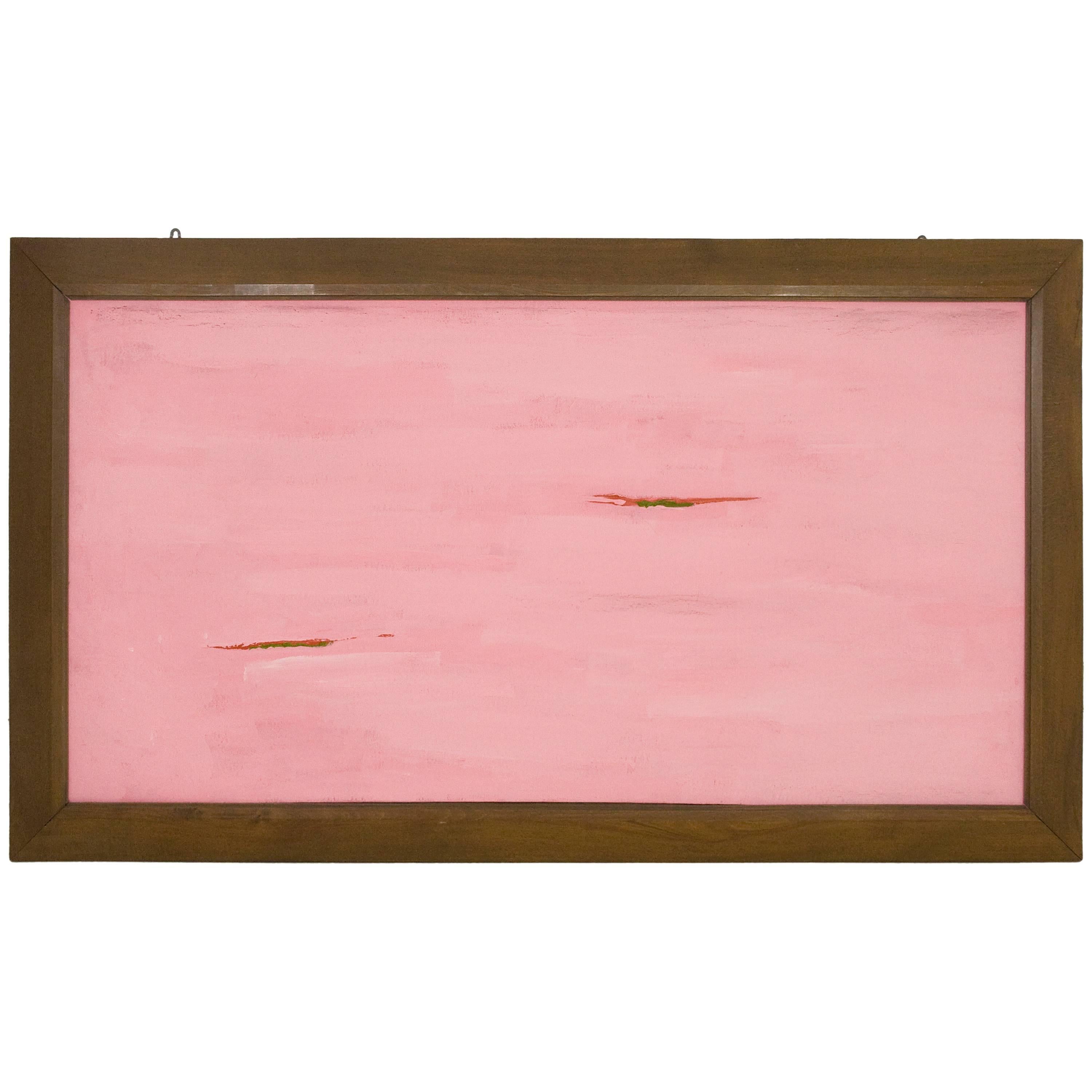 Large and Rare Olivier Debré "Pink" Oil Painting, circa 1970, France