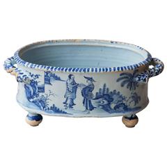 A Rare Nevers Faience Two Handled Chinoiserie Jardiniere