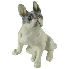 Antique Royal Copenhagen French Bulldog designed by Knud Kyhn in 1908