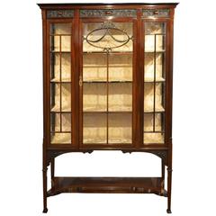 Fine Quality Mahogany Edwardian Period Antique China Display Cabinet
