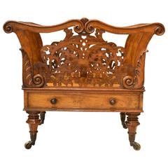 Superb Quality Walnut Early Victorian Period Antique Canterbury