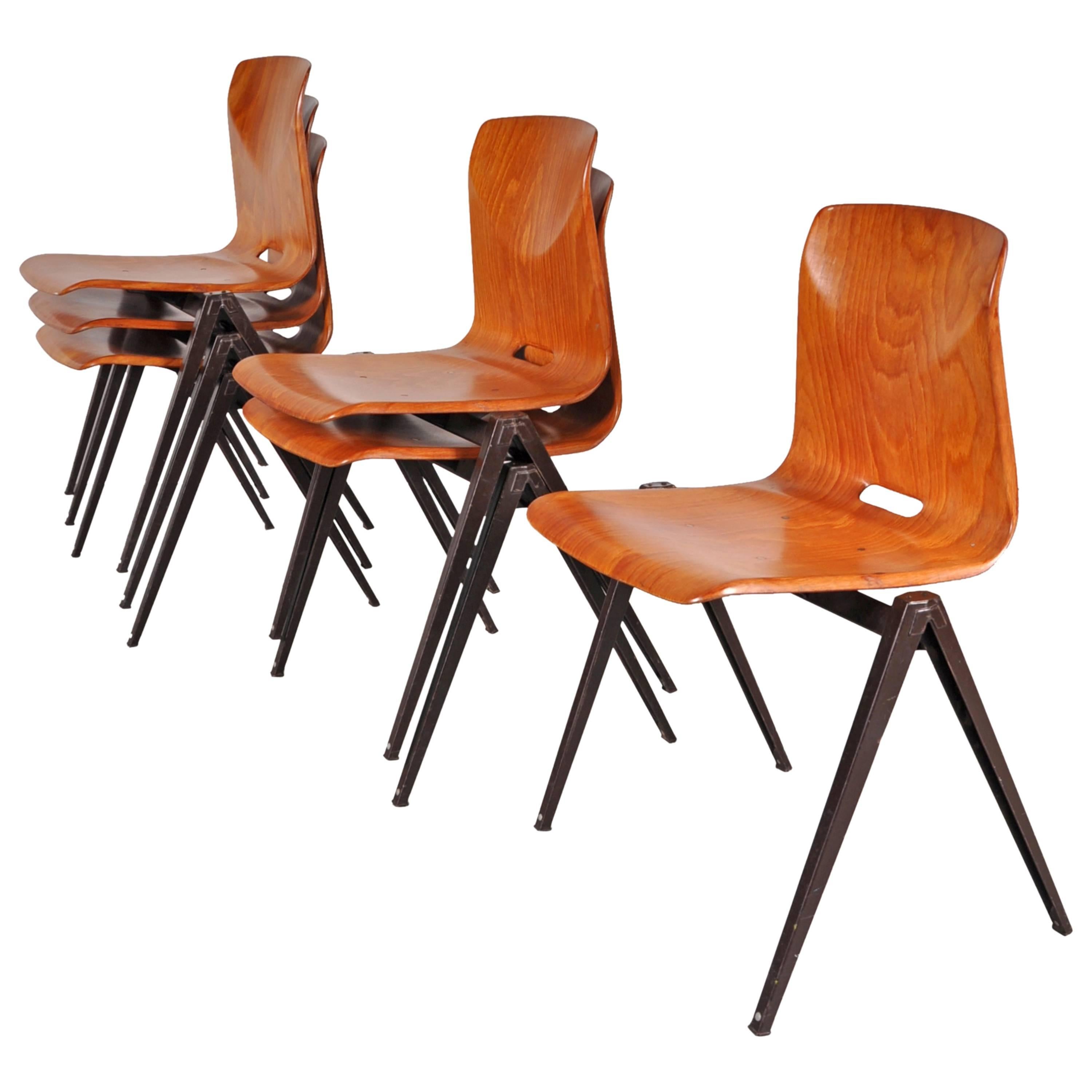 Large Stock of Galvanitas S22 Stackable Dining Chairs, circa 1970