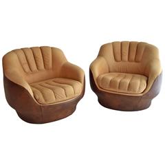 Mid Century Modern Lounge Chairs in the Style of the Sede
