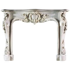 A very rare and important mid 18th century English Rococo marble fireplace mant 2